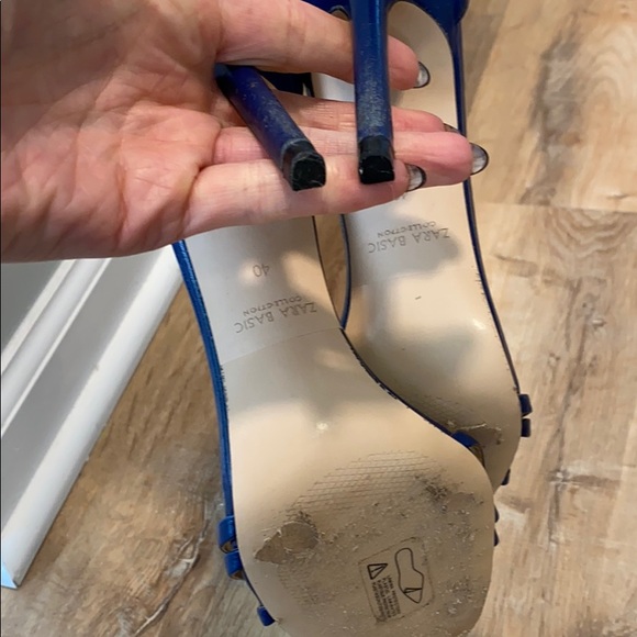 Zara Royal a blue Sandals Sz 9 - Picture 4 of 6